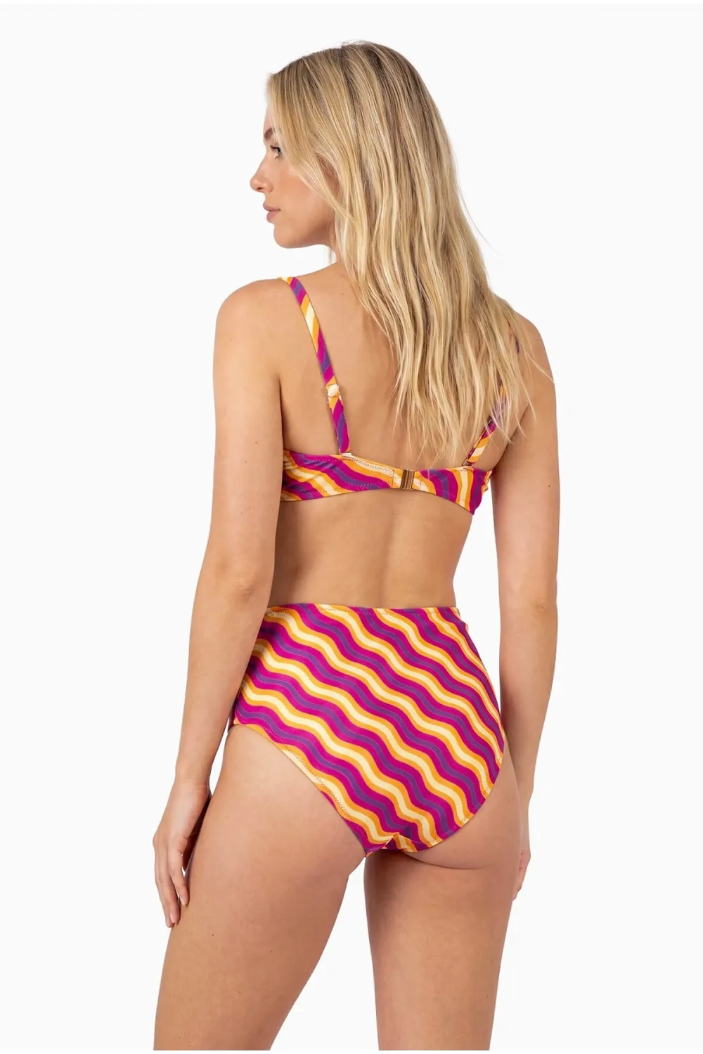 Renkli Straplez Yüksek Bel Bikini Takımı