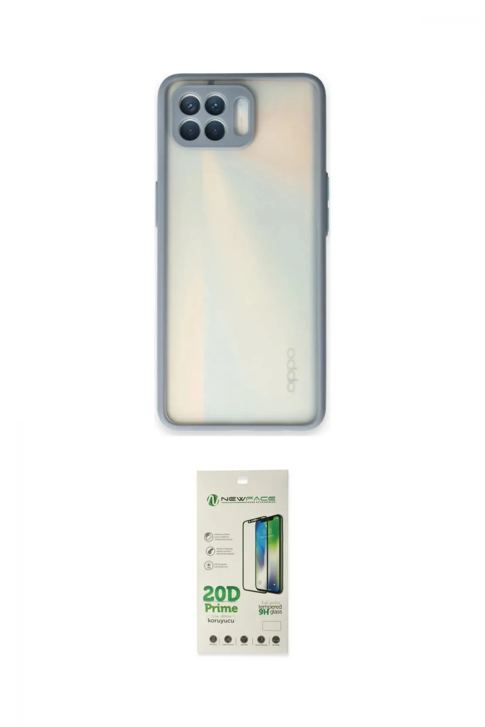ieg™ Reno 4 Lite Kılıf Ahenk Çizgi Serisi - Siyah 20D Premium Cam Ekran Koruyucu