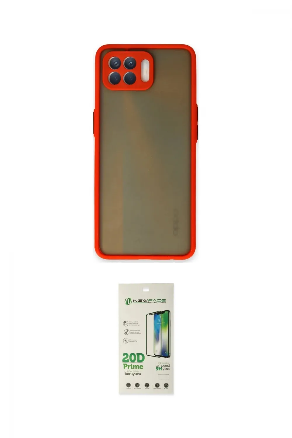 ieg™ Reno 4 Lite Kılıf Ahenk Çizgi Serisi - Siyah 20D Premium Cam Ekran Koruyucu