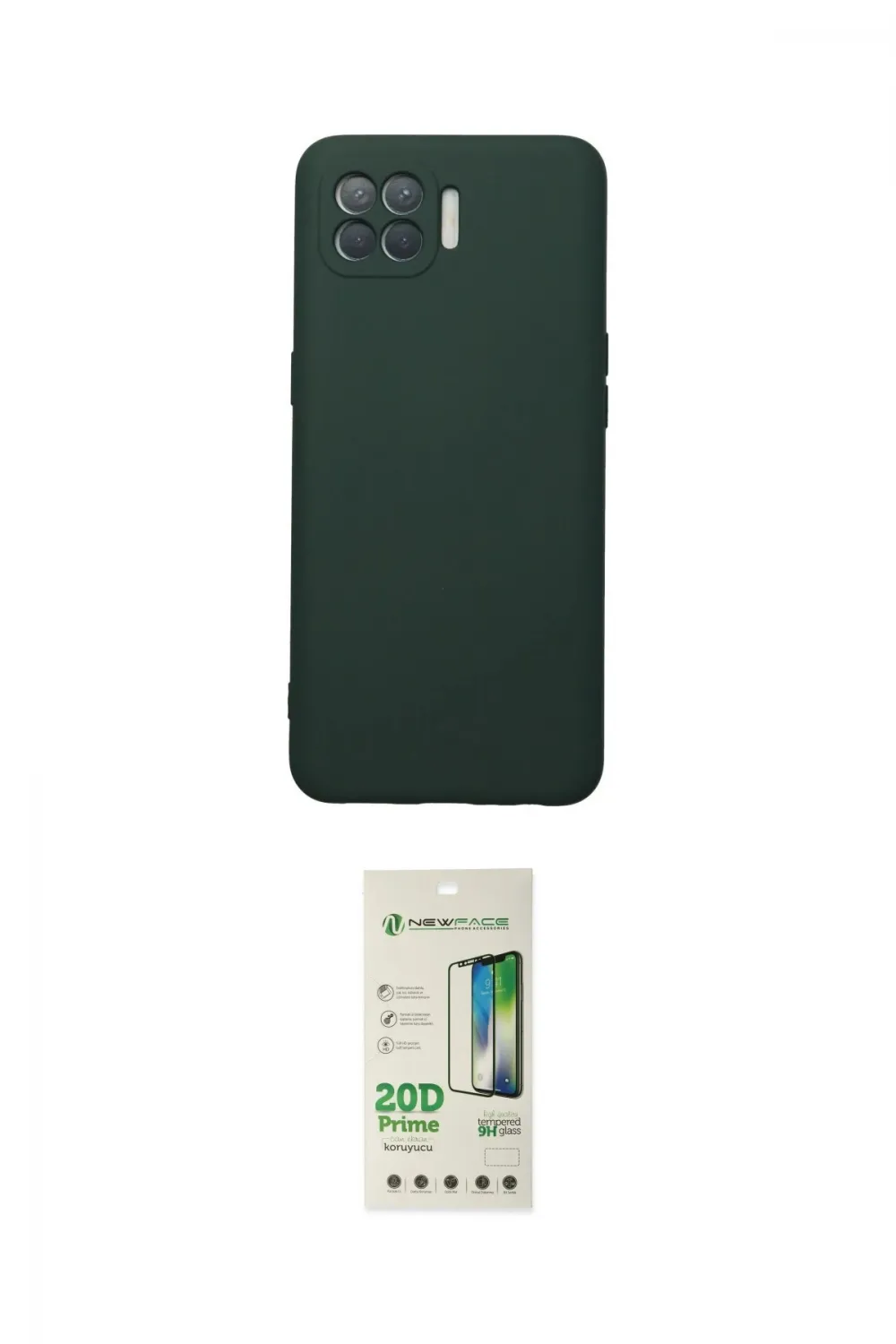 ieg™ Reno 4 Lite Kılıf Ahenk Serisi - Siyah 20D Premium Cam Ekran Koruyucu