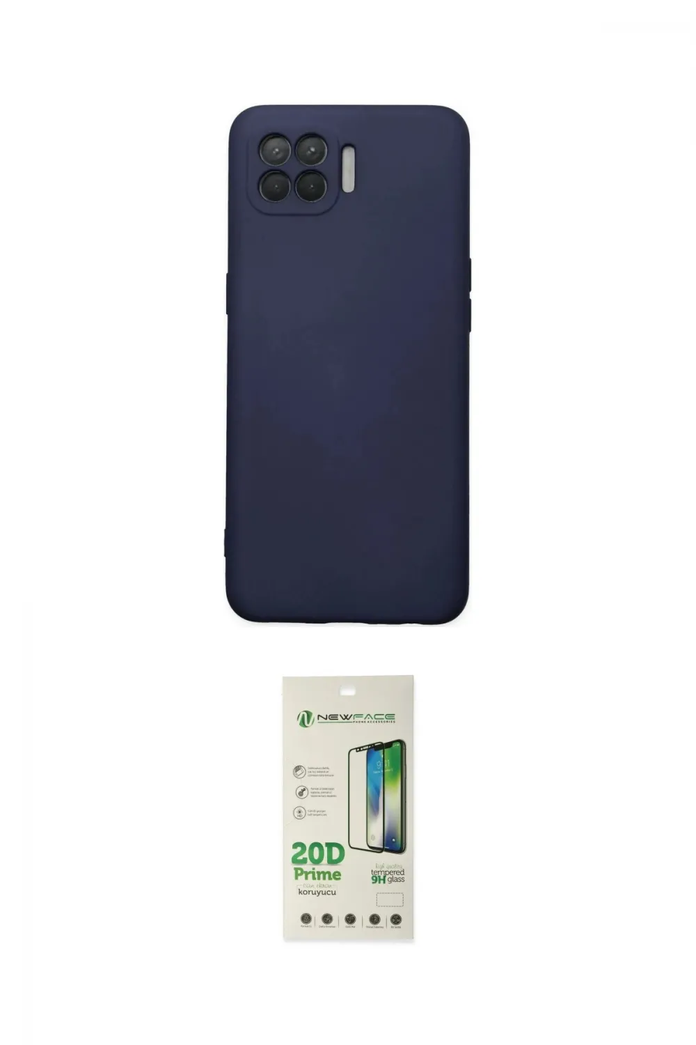 ieg™ Reno 4 Lite Kılıf Ahenk Serisi - Siyah 20D Premium Cam Ekran Koruyucu