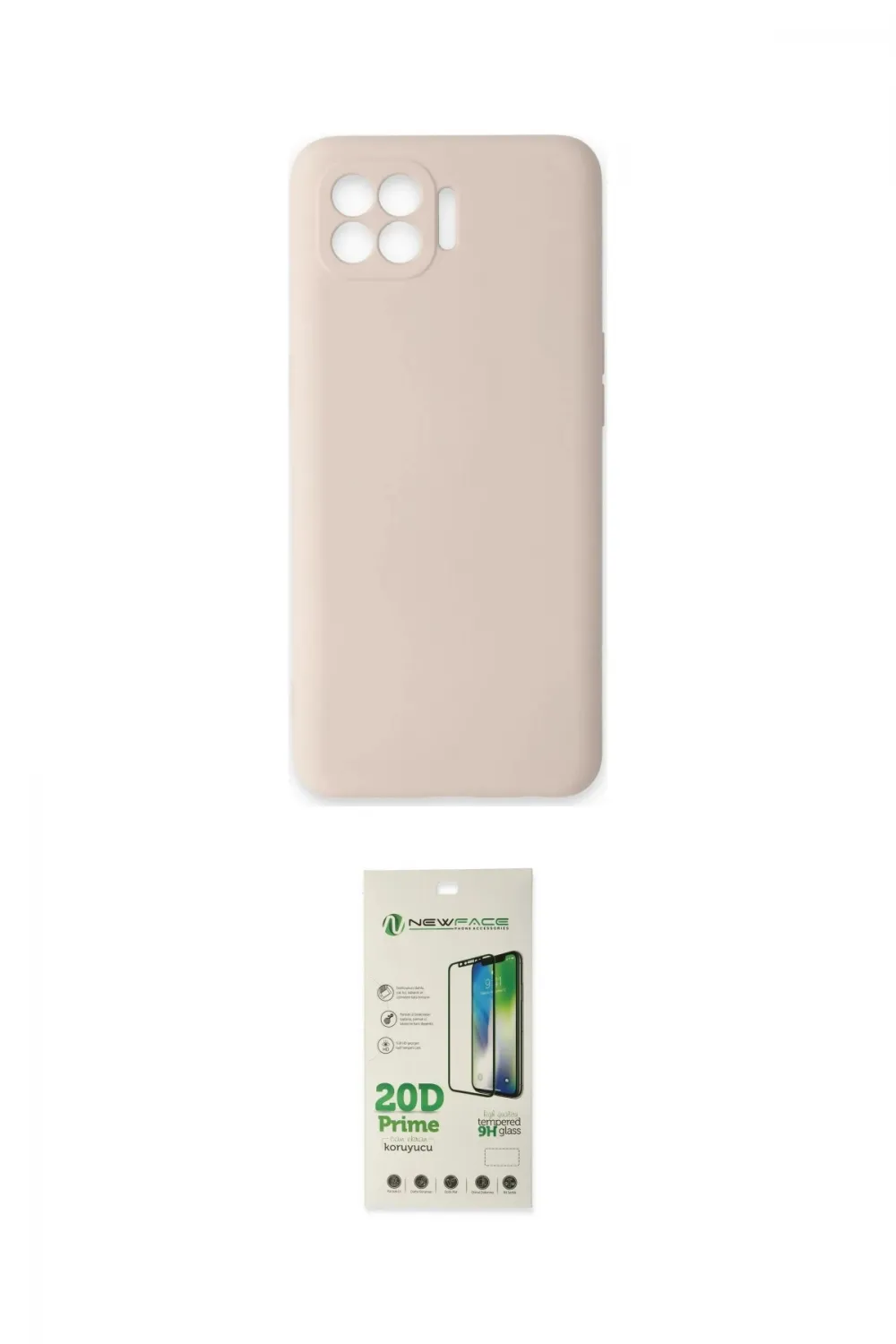 ieg™ Reno 4 Lite Kılıf Ahenk Serisi - Siyah 20D Premium Cam Ekran Koruyucu