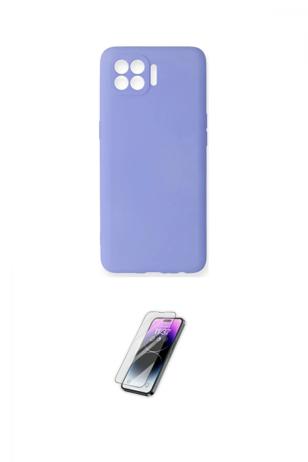 ieg™ Reno 4 Lite Kılıf Kozmos Yansıma Özel Seri - Şeffaf Pasifik Cam Ekran Koruyucu