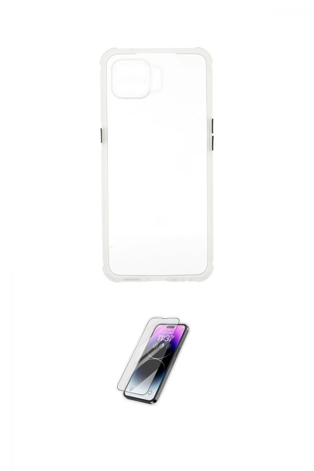 ieg™ Reno 4 Lite Kılıf Nova Asil Özel Seri - Şeffaf Pasifik Cam Ekran Koruyucu