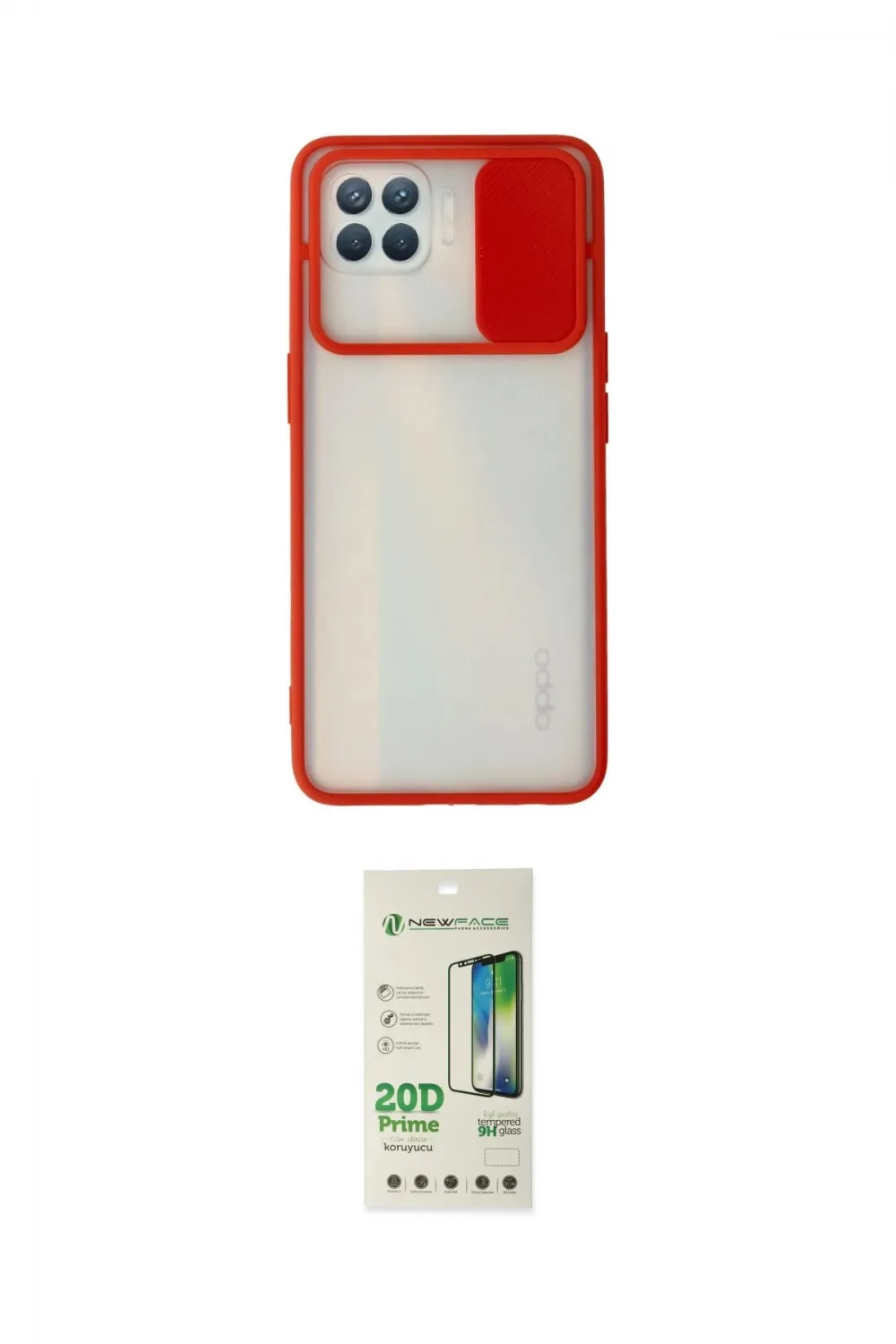 ieg™ Reno 4 Lite Kılıf Vadi Çizgi - Siyah 20D Premium Cam Ekran Koruyucu
