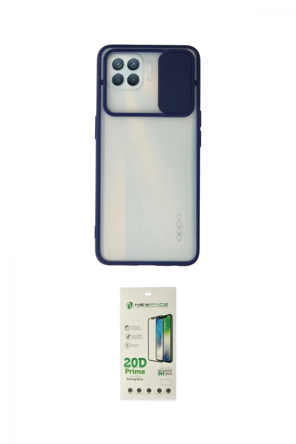 ieg™ Reno 4 Lite Kılıf Vadi Çizgi - Siyah 20D Premium Cam Ekran Koruyucu