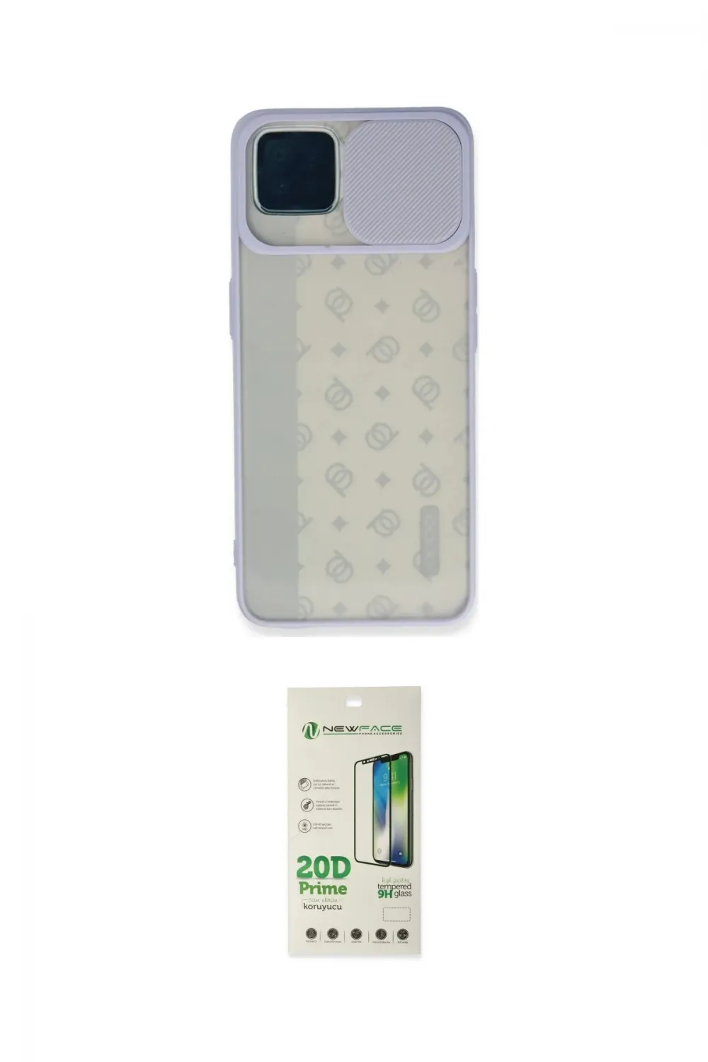 ieg™ Reno 4 Lite Kılıf Vadi Çizgi - Siyah 20D Premium Cam Ekran Koruyucu
