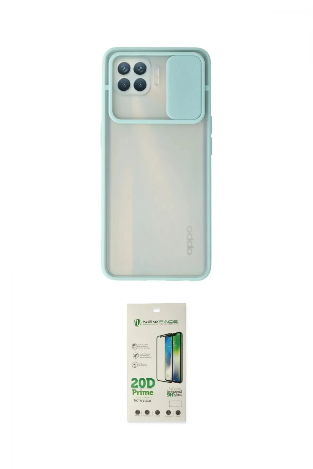 ieg™ Reno 4 Lite Kılıf Vadi Çizgi - Siyah 20D Premium Cam Ekran Koruyucu