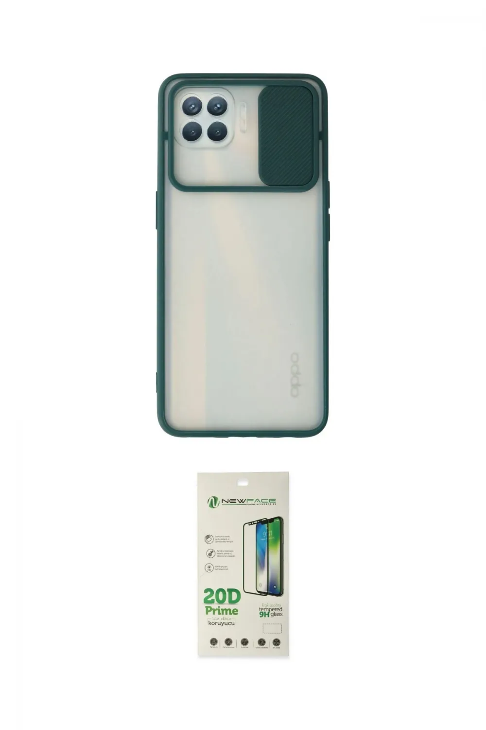 ieg™ Reno 4 Lite Kılıf Vadi Çizgi - Siyah 20D Premium Cam Ekran Koruyucu