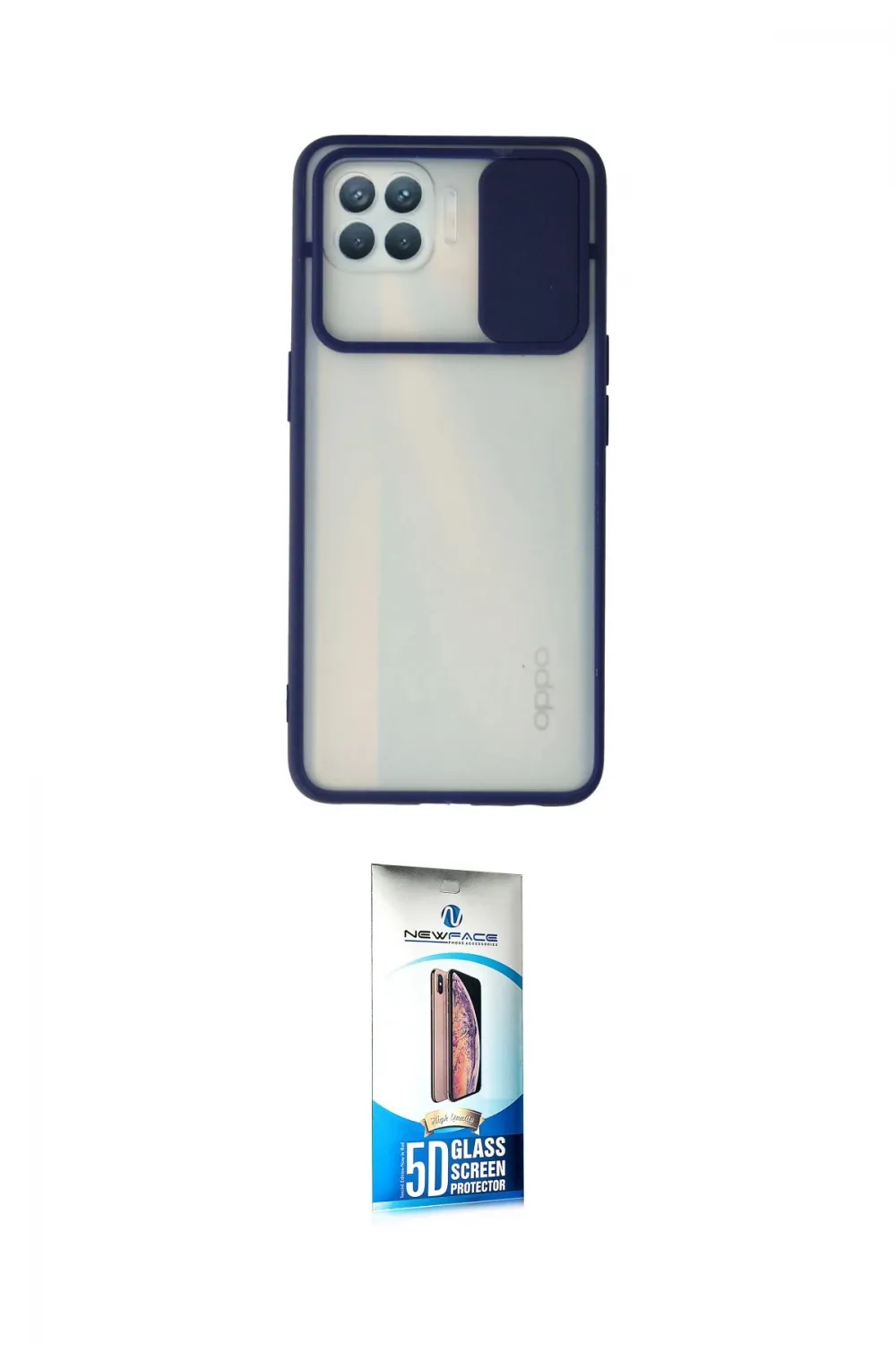 ieg™ Reno 4 Lite Kılıf Vadi Çizgi - Siyah 5D Eko Cam Ekran Koruyucu