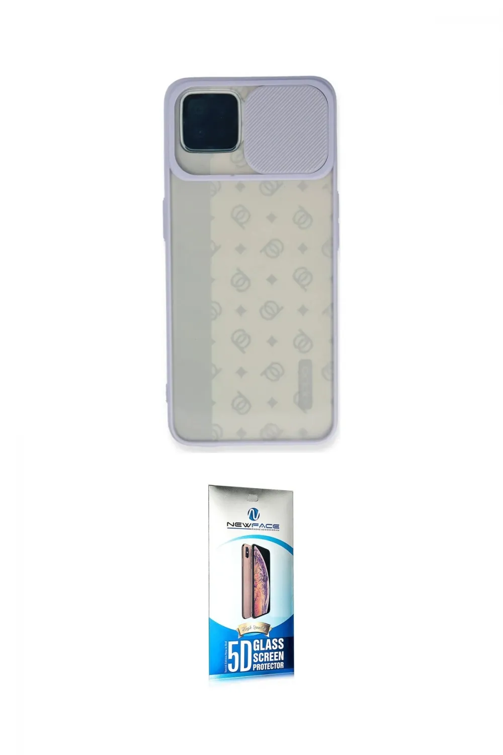 ieg™ Reno 4 Lite Kılıf Vadi Çizgi - Siyah 5D Eko Cam Ekran Koruyucu