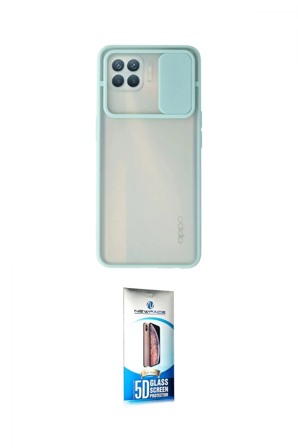 ieg™ Reno 4 Lite Kılıf Vadi Çizgi - Siyah 5D Eko Cam Ekran Koruyucu