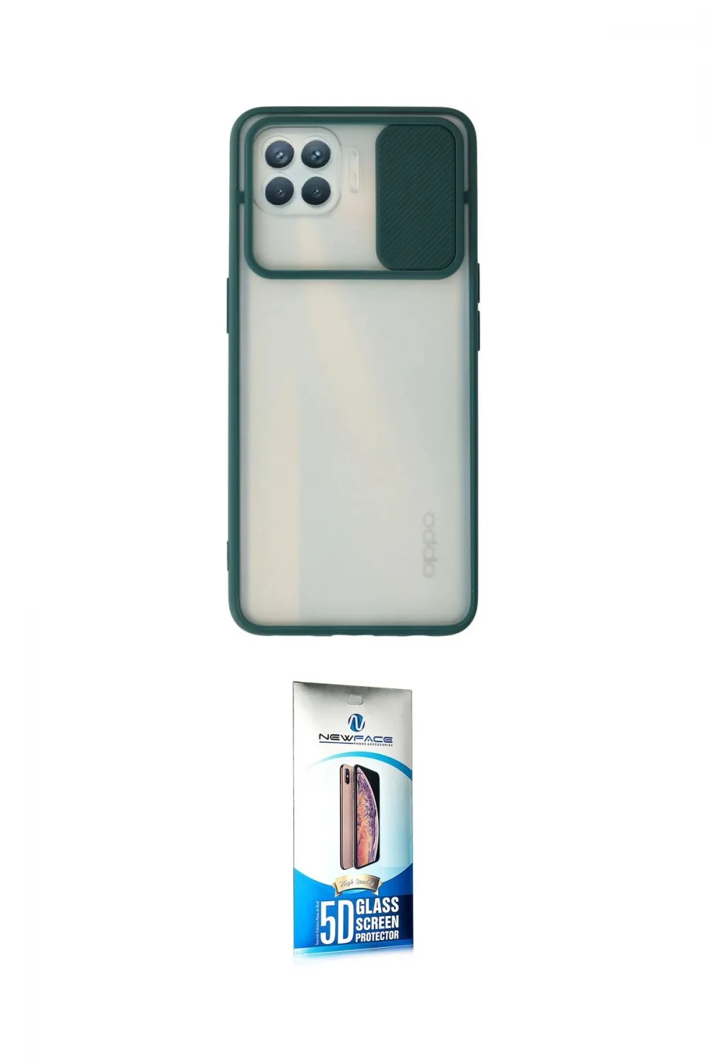 ieg™ Reno 4 Lite Kılıf Vadi Çizgi - Siyah 5D Eko Cam Ekran Koruyucu