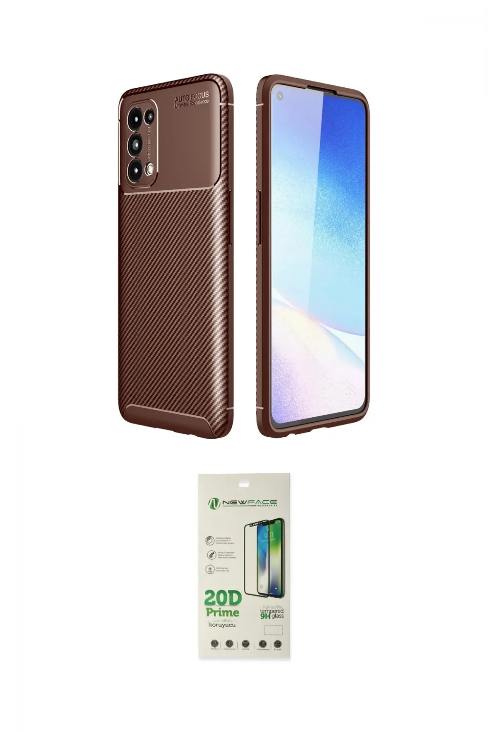 ieg™ Reno 5 Kılıf Eksen Form Prime - Siyah 20D Premium Cam Ekran Koruyucu