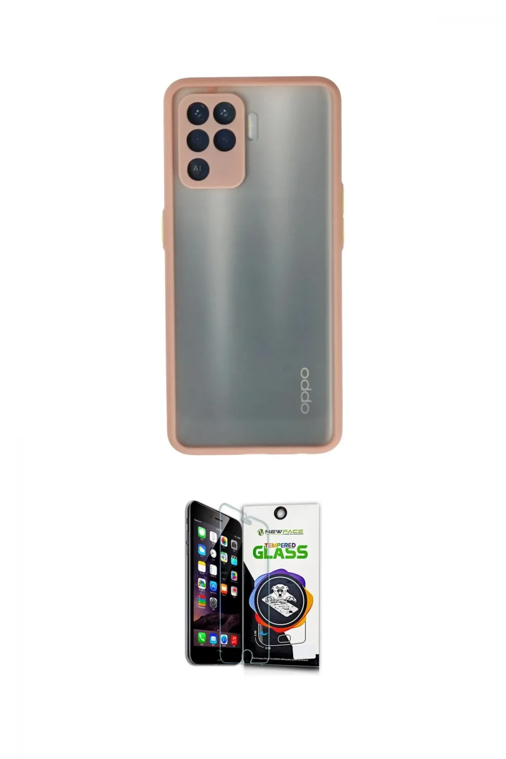 ieg™ Reno 5 Lite Kılıf Ahenk Çizgi Serisi - Şeffaf Temperli Cam Ekran Koruyucu