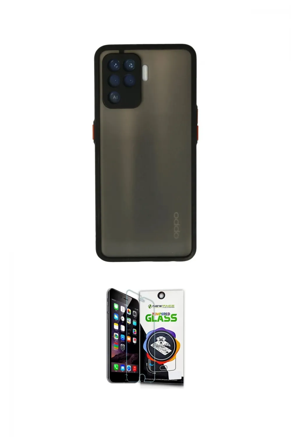 ieg™ Reno 5 Lite Kılıf Ahenk Çizgi Serisi - Şeffaf Temperli Cam Ekran Koruyucu