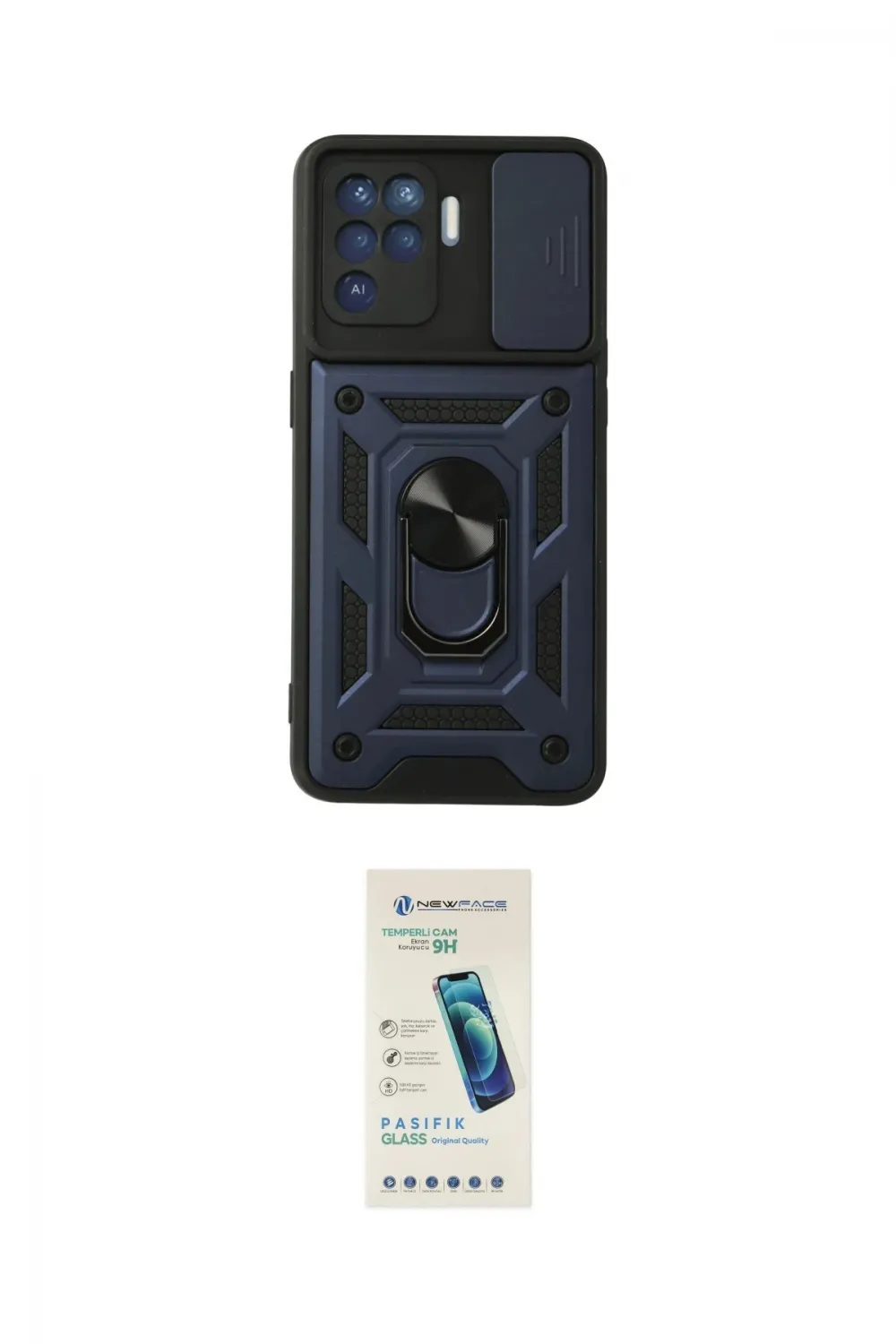 ieg™ Reno 5 Lite Kılıf Ahenk Klasik - Şeffaf Pasifik Cam Ekran Koruyucu