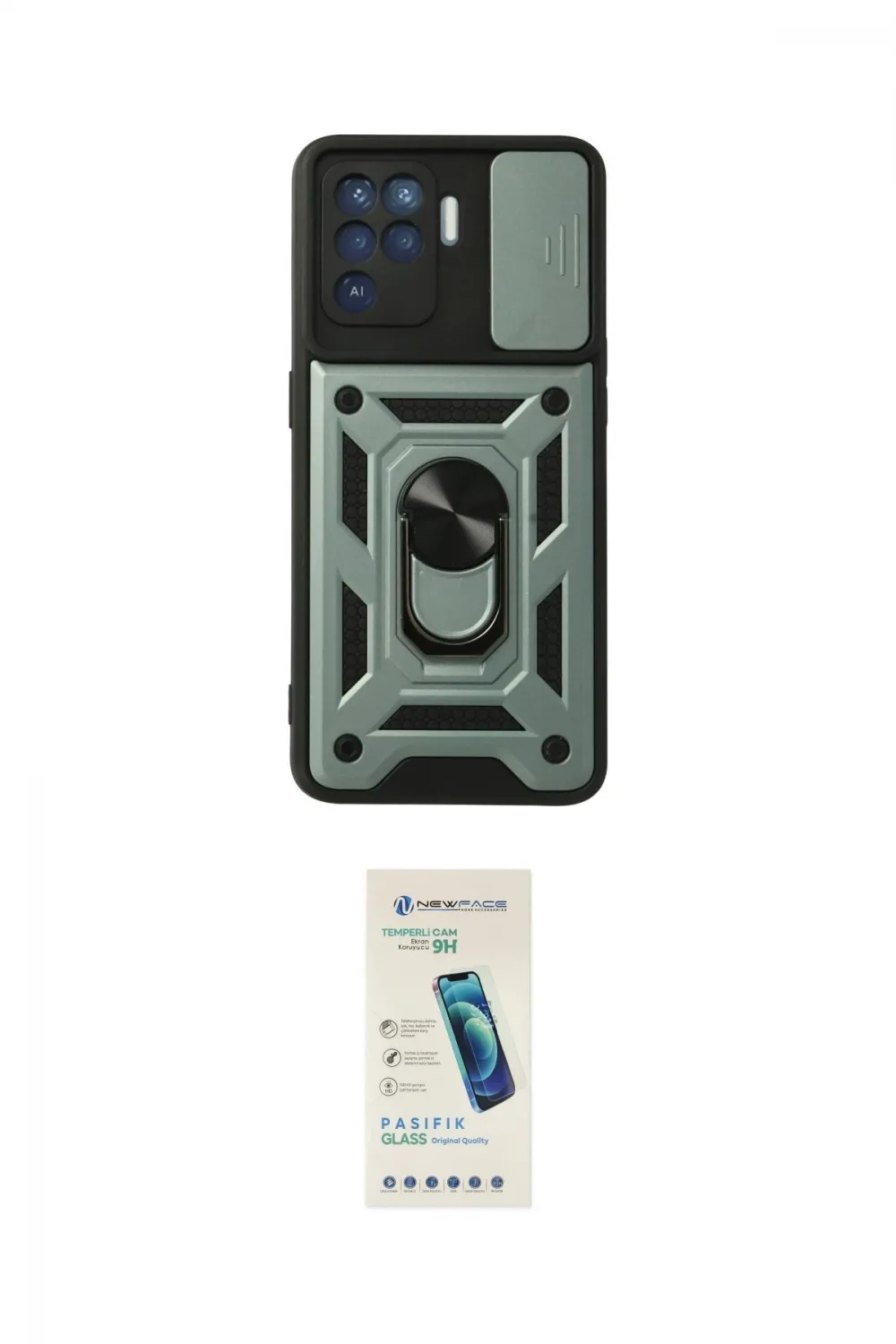 ieg™ Reno 5 Lite Kılıf Ahenk Klasik - Şeffaf Pasifik Cam Ekran Koruyucu