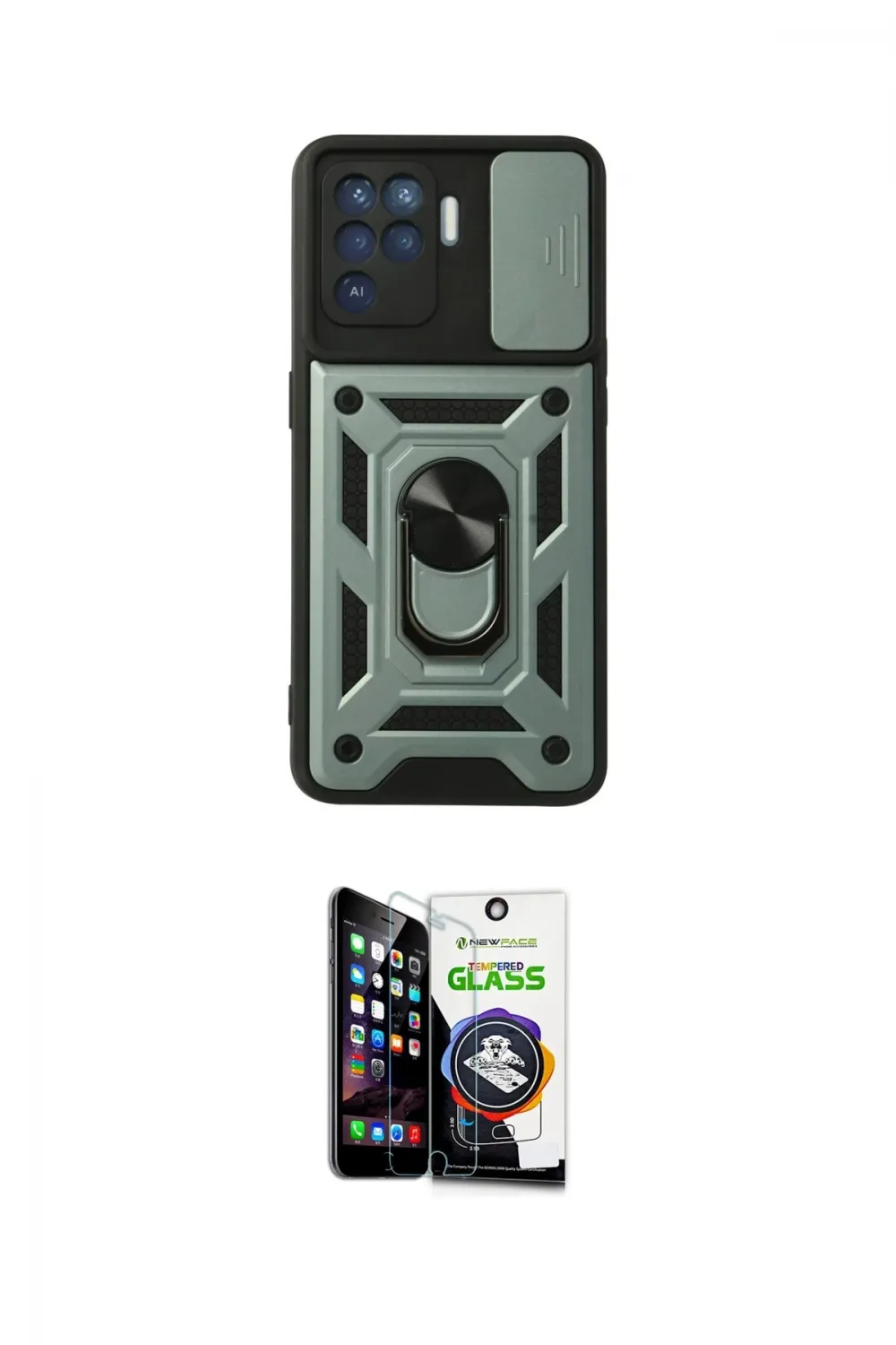 ieg™ Reno 5 Lite Kılıf Ahenk Klasik - Şeffaf Temperli Cam Ekran Koruyucu