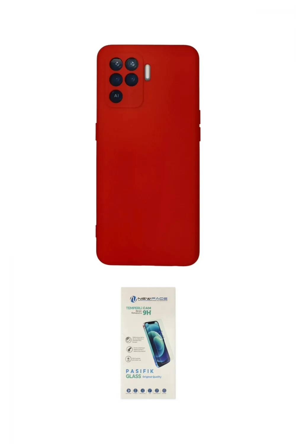 ieg™ Reno 5 Lite Kılıf Ahenk Serisi - Şeffaf Pasifik Cam Ekran Koruyucu
