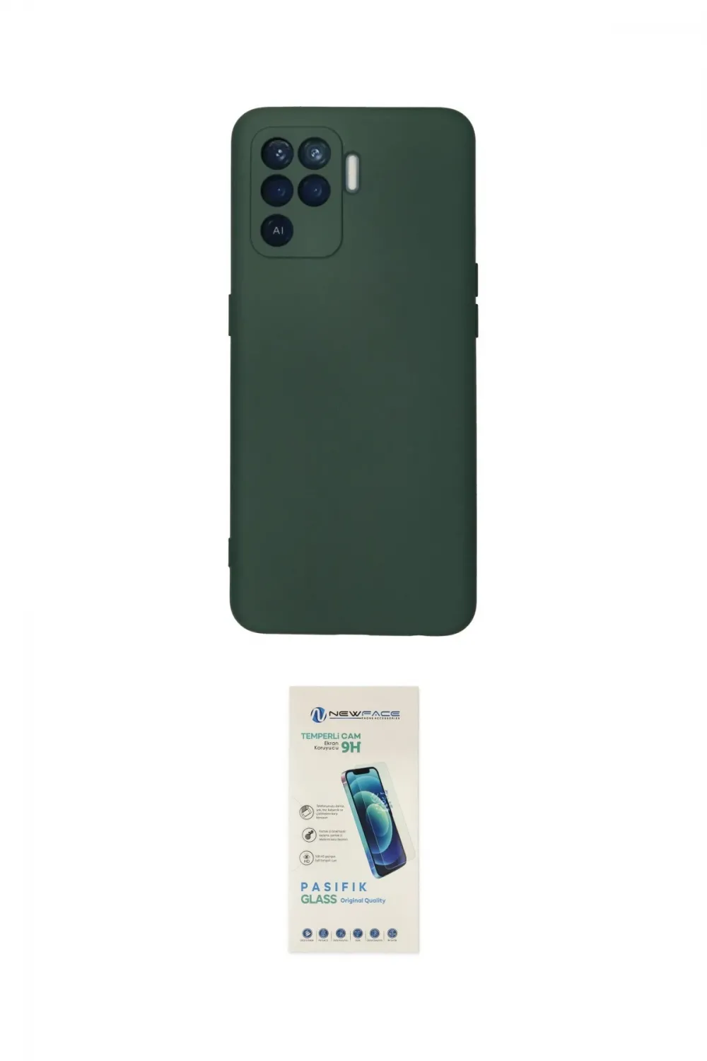 ieg™ Reno 5 Lite Kılıf Ahenk Serisi - Şeffaf Pasifik Cam Ekran Koruyucu
