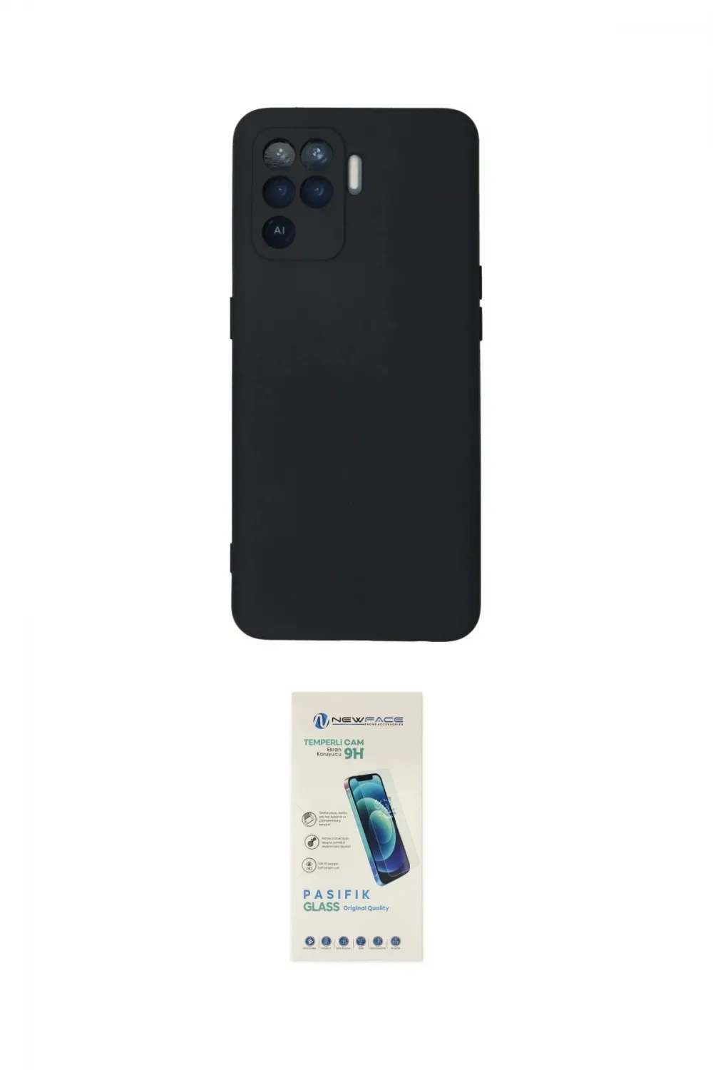 ieg™ Reno 5 Lite Kılıf Ahenk Serisi - Şeffaf Pasifik Cam Ekran Koruyucu