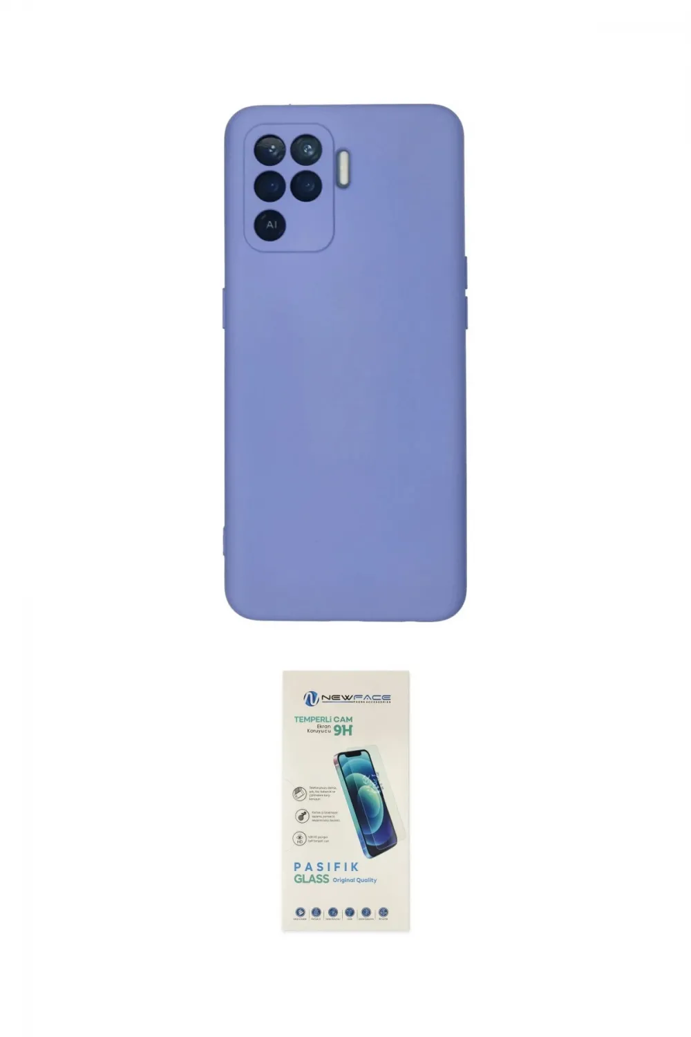 ieg™ Reno 5 Lite Kılıf Ahenk Serisi - Şeffaf Pasifik Cam Ekran Koruyucu