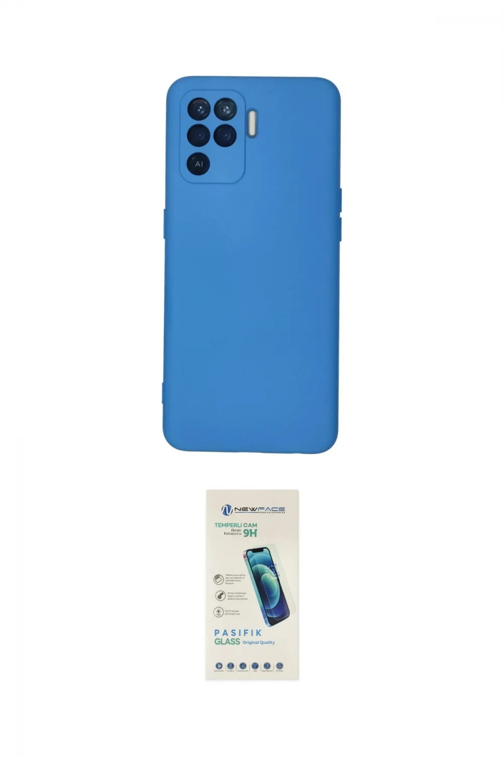 ieg™ Reno 5 Lite Kılıf Ahenk Serisi - Şeffaf Pasifik Cam Ekran Koruyucu