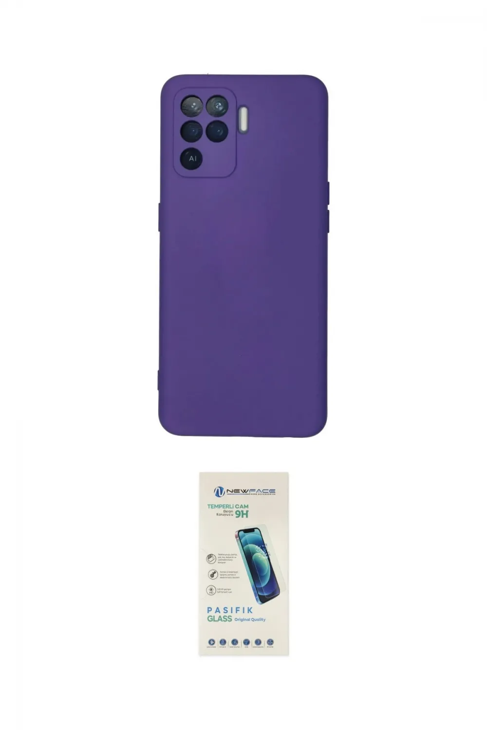 ieg™ Reno 5 Lite Kılıf Ahenk Serisi - Şeffaf Pasifik Cam Ekran Koruyucu