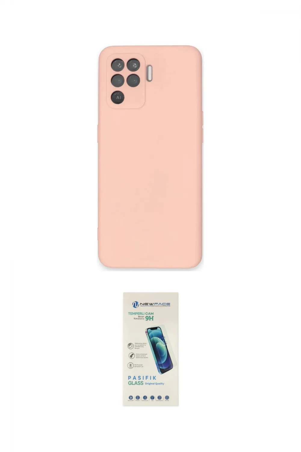 ieg™ Reno 5 Lite Kılıf Ahenk Serisi - Şeffaf Pasifik Cam Ekran Koruyucu