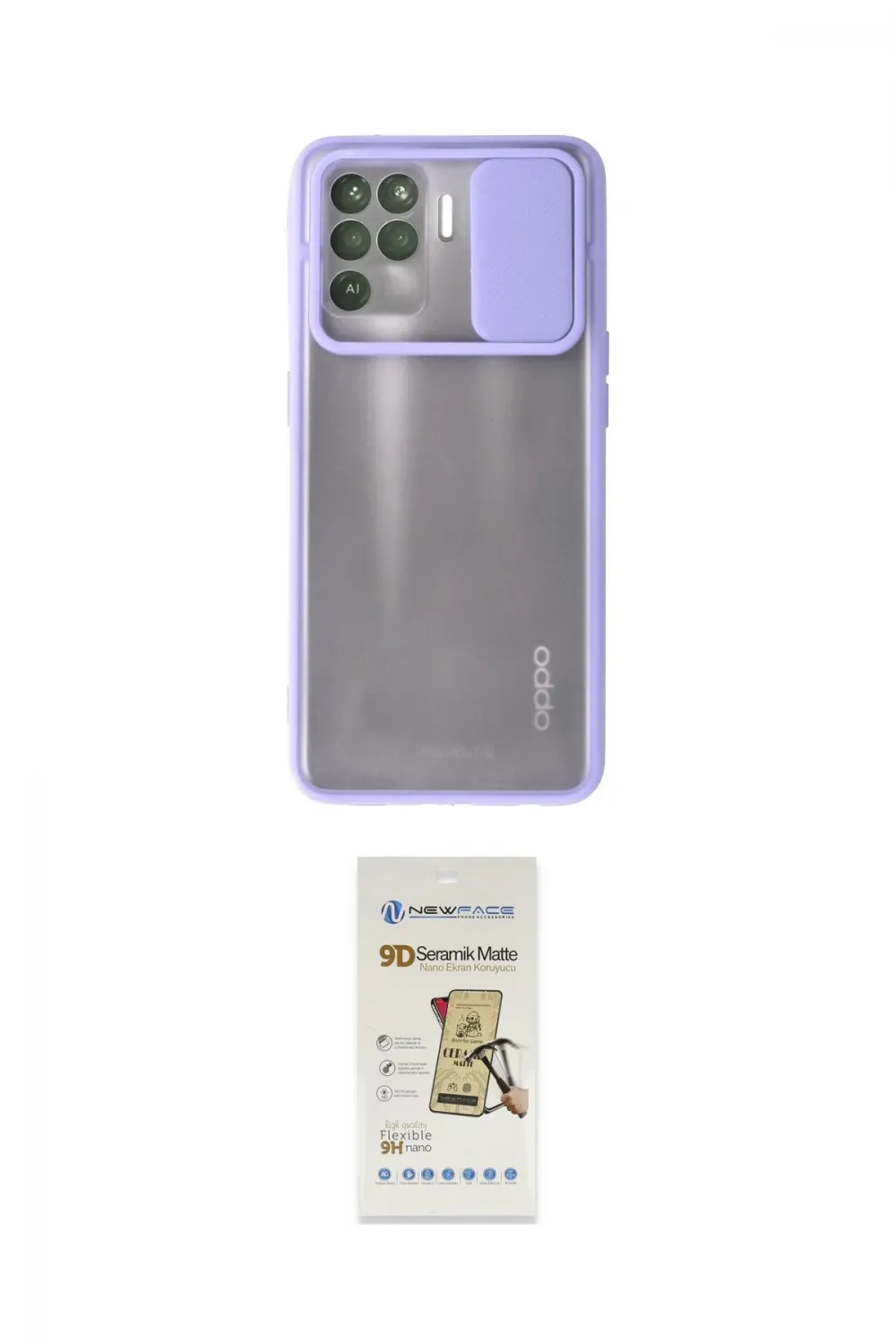 ieg™ Reno 5 Lite Kılıf Vadi Çizgi - Siyah Mat Seramik Nano Ekran Koruyucu