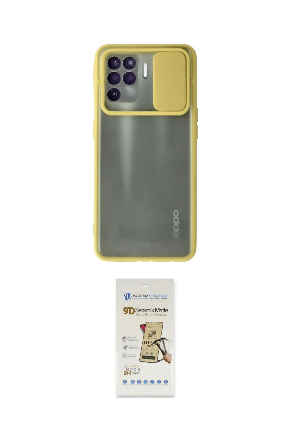 ieg™ Reno 5 Lite Kılıf Vadi Çizgi - Siyah Mat Seramik Nano Ekran Koruyucu