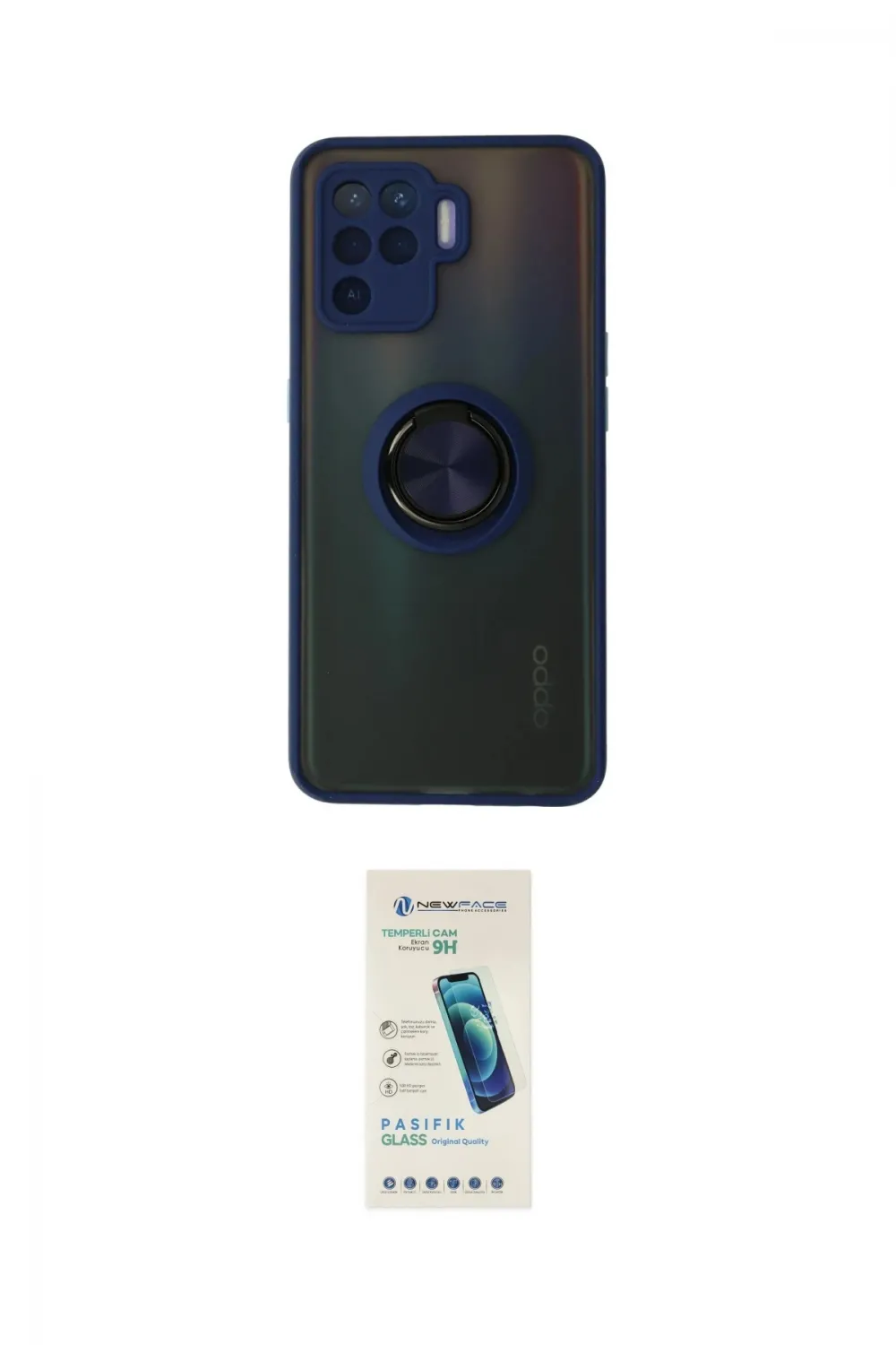ieg™ Reno 5 Lite Kılıf Yörünge Çizgi - Şeffaf Pasifik Cam Ekran Koruyucu