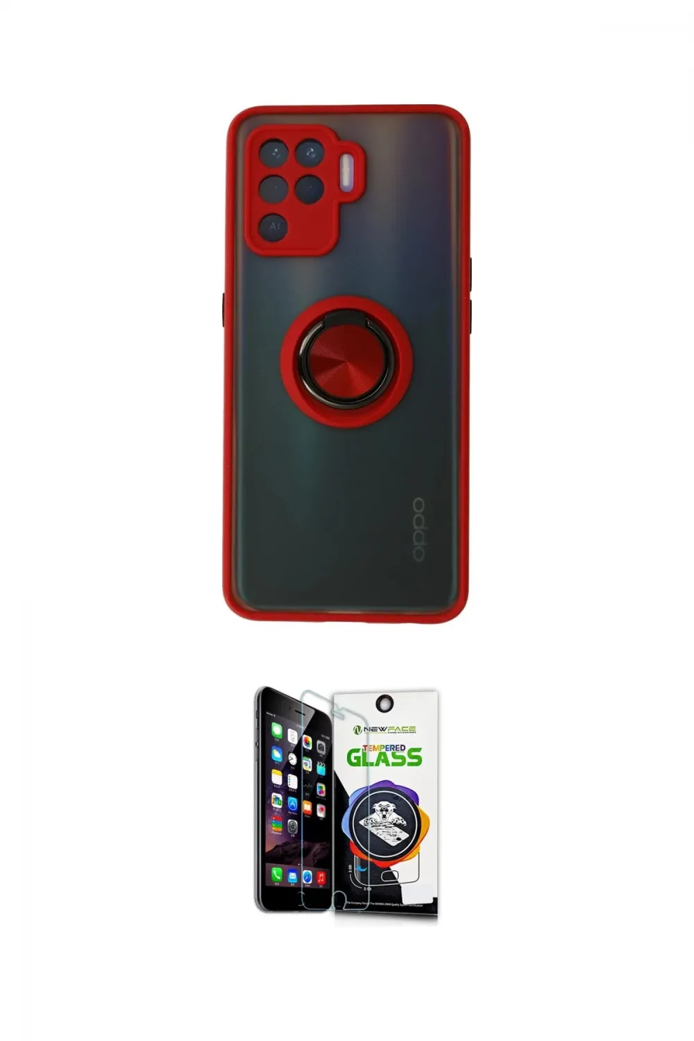 ieg™ Reno 5 Lite Kılıf Yörünge Çizgi - Şeffaf Temperli Cam Ekran Koruyucu