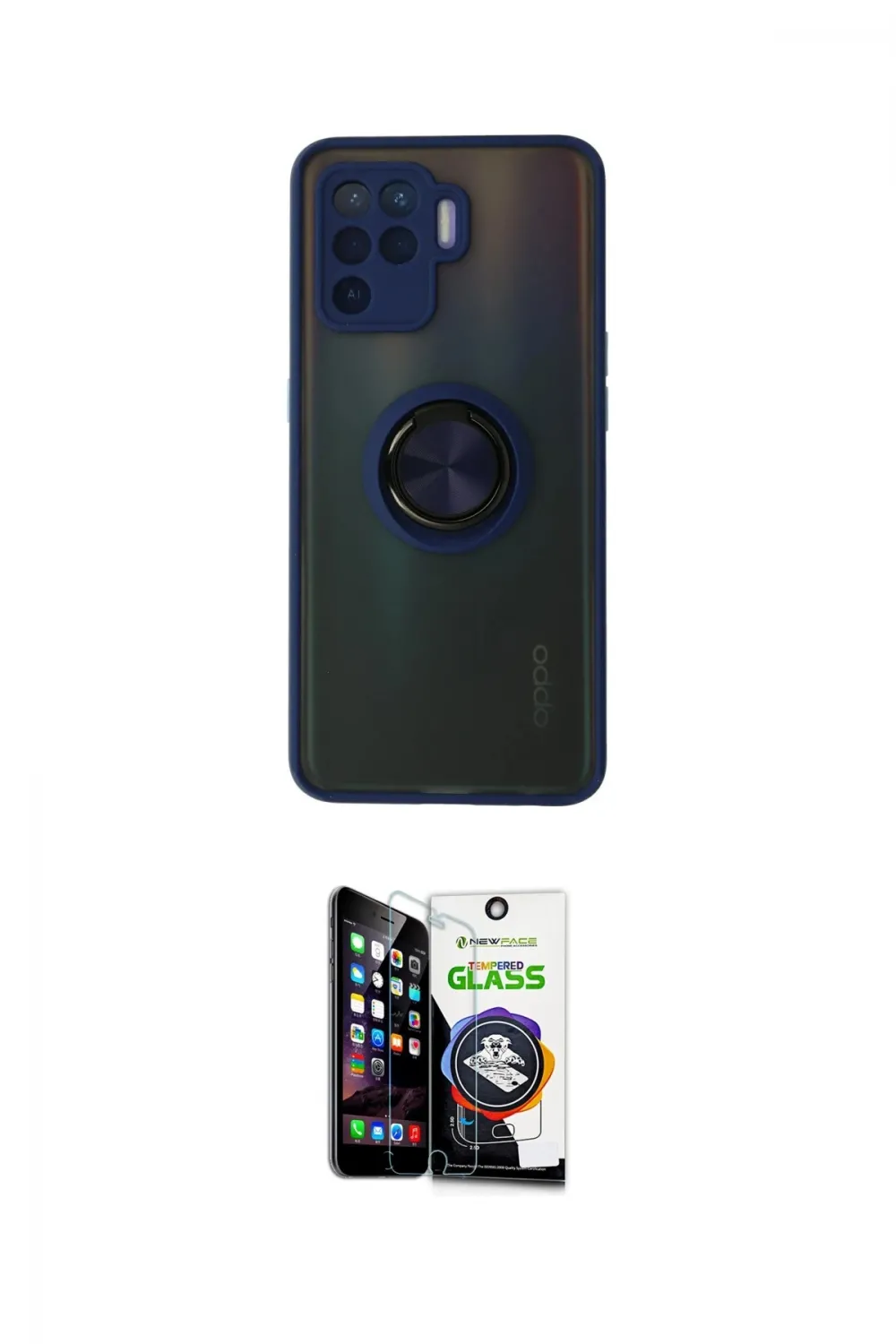 ieg™ Reno 5 Lite Kılıf Yörünge Çizgi - Şeffaf Temperli Cam Ekran Koruyucu