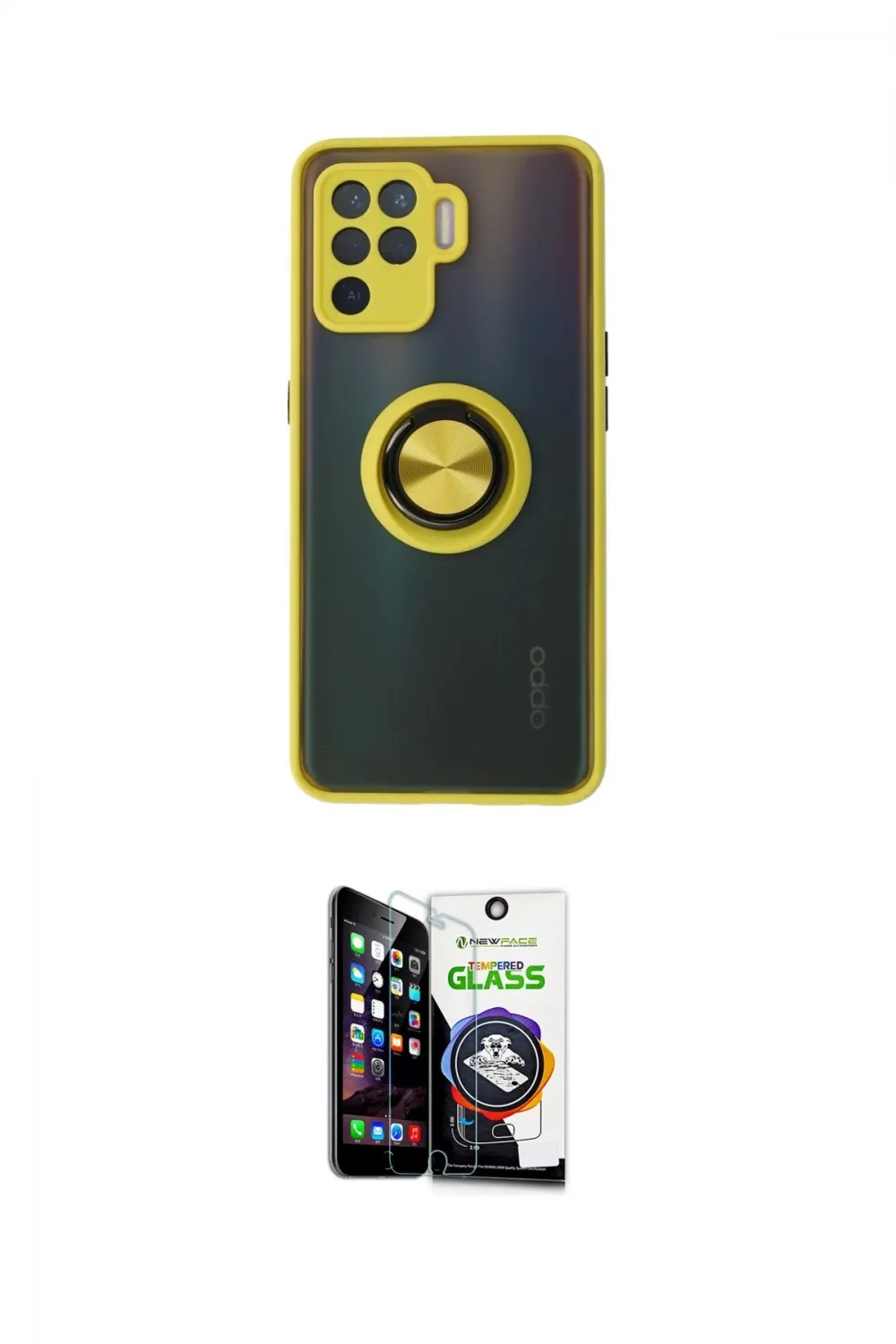 ieg™ Reno 5 Lite Kılıf Yörünge Çizgi - Şeffaf Temperli Cam Ekran Koruyucu