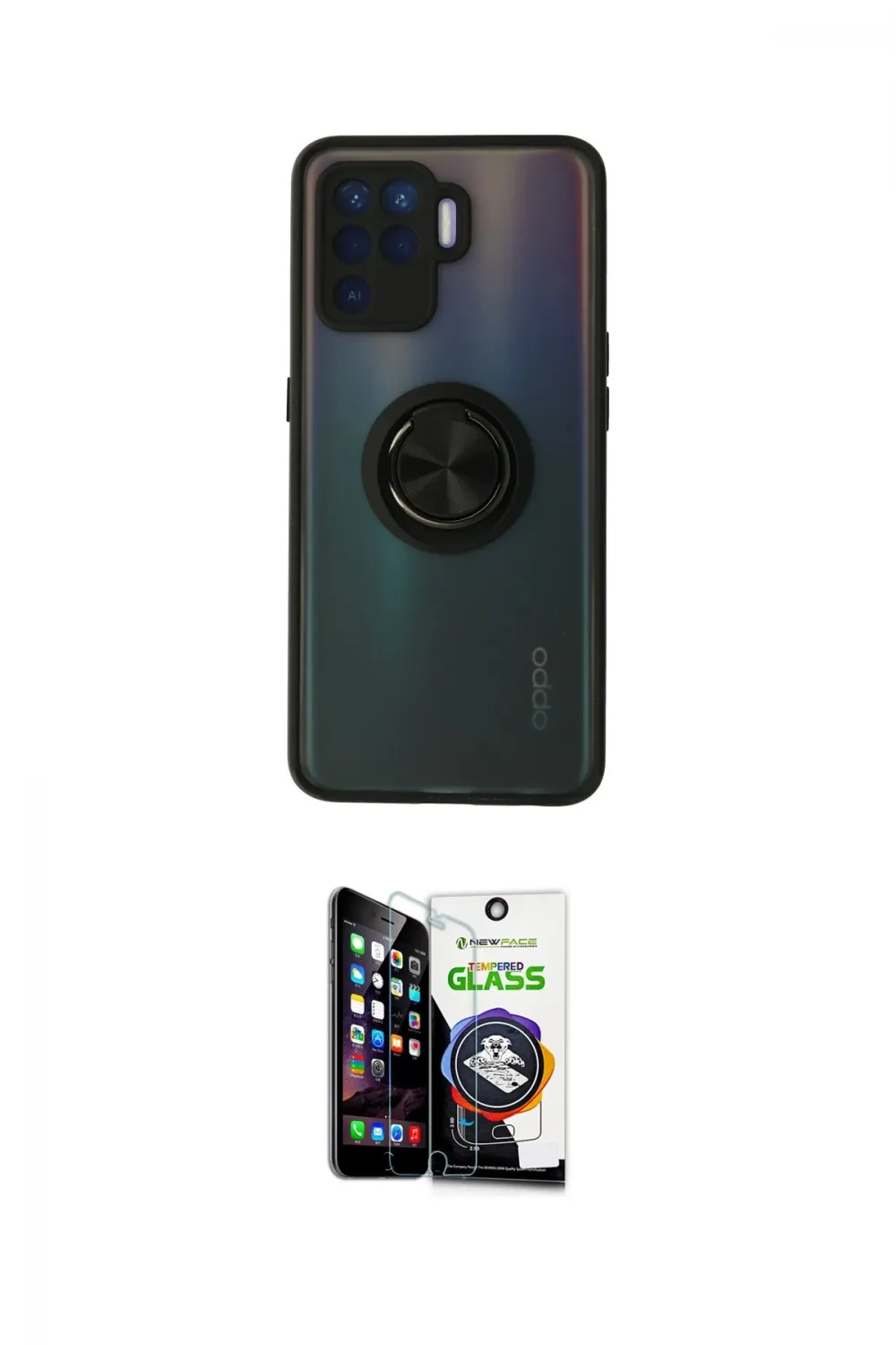 ieg™ Reno 5 Lite Kılıf Yörünge Çizgi - Şeffaf Temperli Cam Ekran Koruyucu