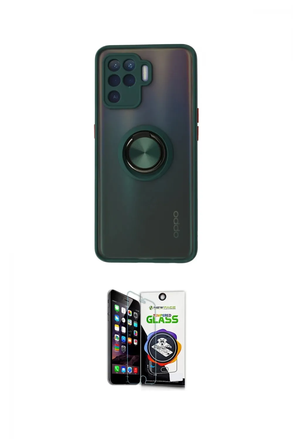 ieg™ Reno 5 Lite Kılıf Yörünge Çizgi - Şeffaf Temperli Cam Ekran Koruyucu