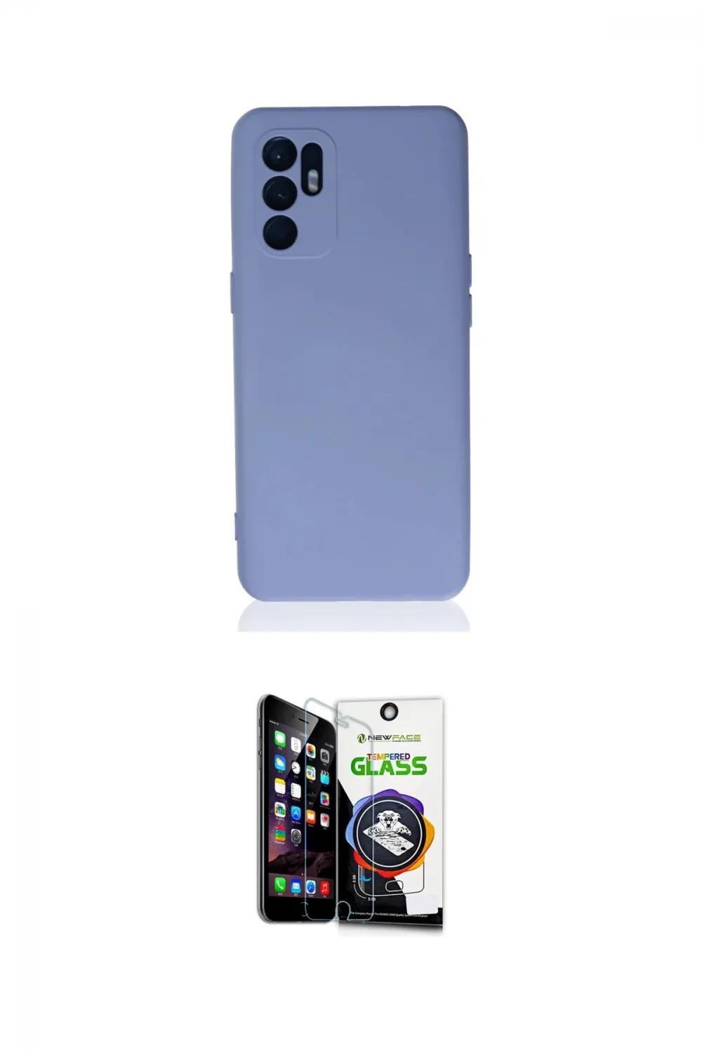ieg™ Reno 6 Kılıf Ahenk Serisi - Şeffaf Temperli Cam Ekran Koruyucu