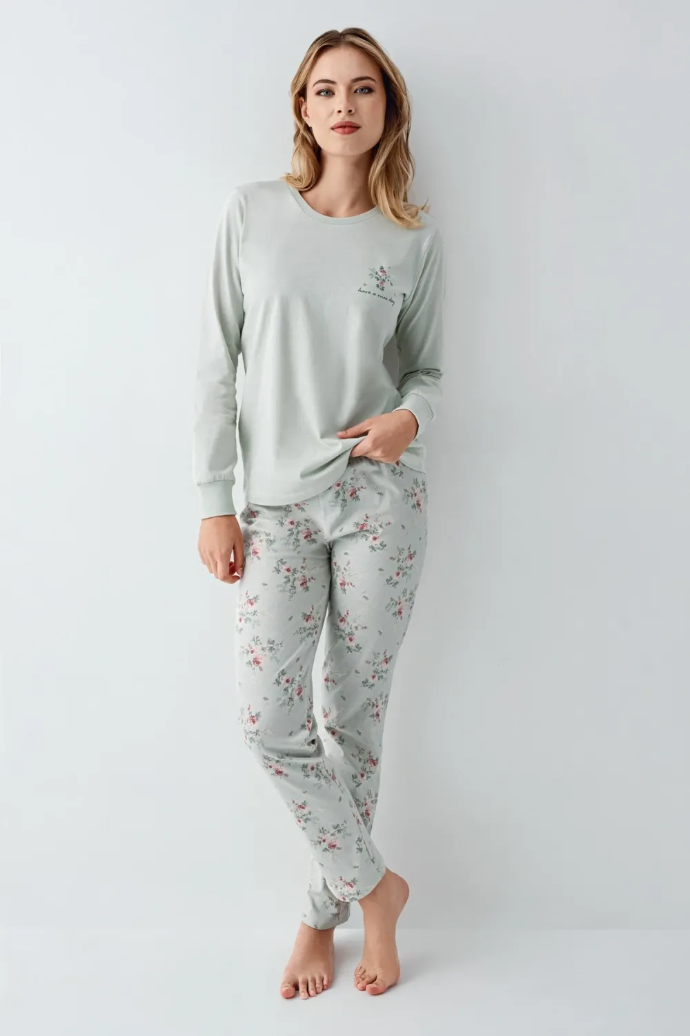 ieg™ RolyPoly 3703-S Kadın Uzun Kol Pijama Takım