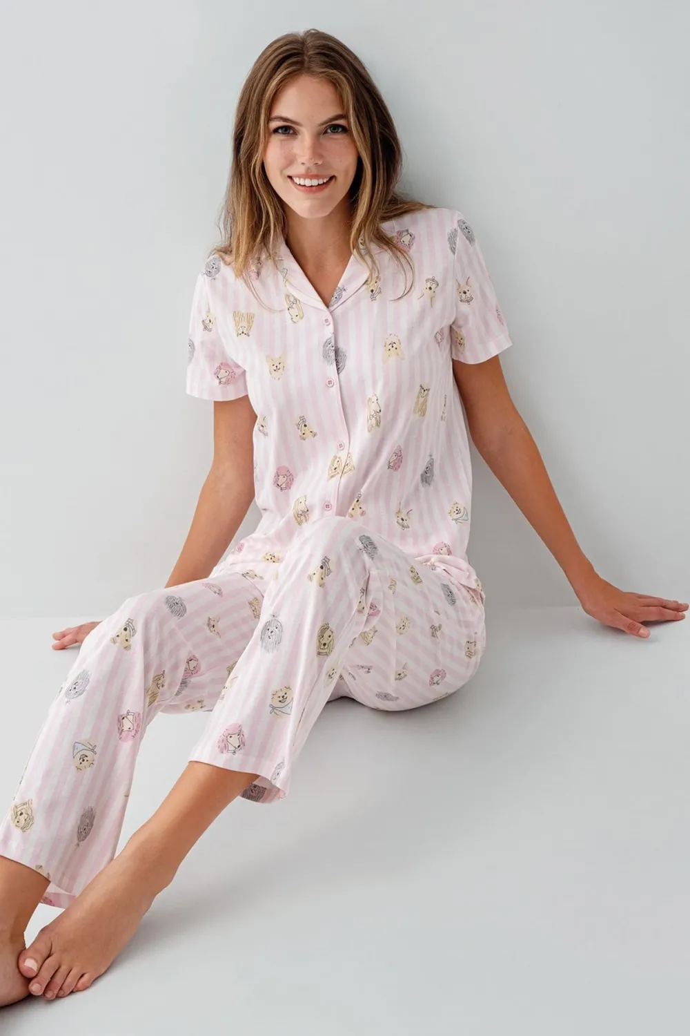 ieg™ RolyPoly 3809-S Kadın Gömlek Pijama Takım