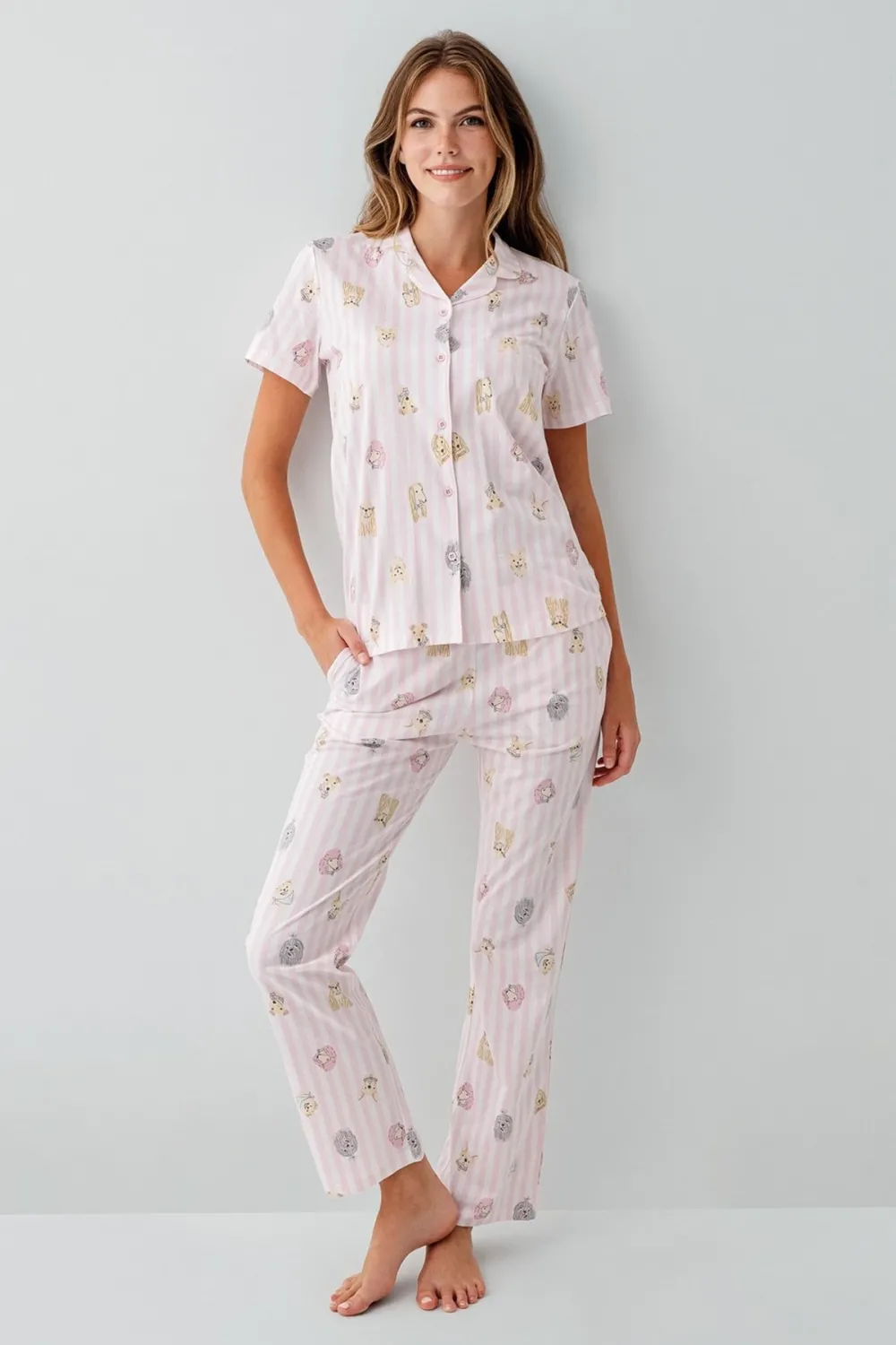 ieg™ RolyPoly 3809-S Kadın Gömlek Pijama Takım
