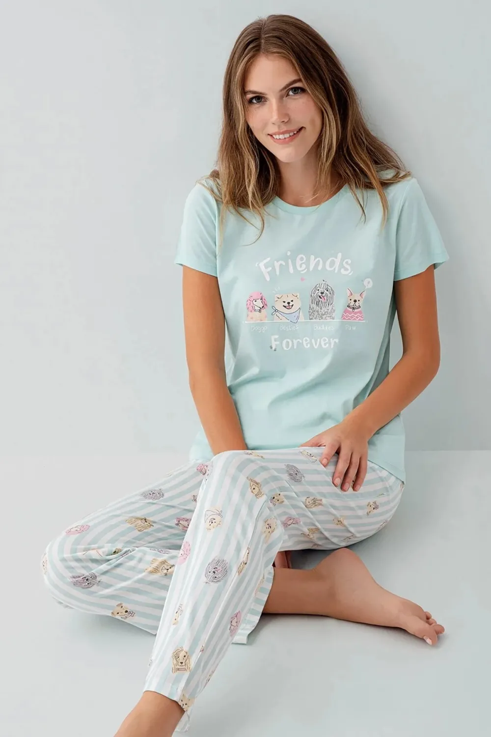 ieg™ RolyPoly RP3810-S Kadın Kısa Kol Pijama Takımı
