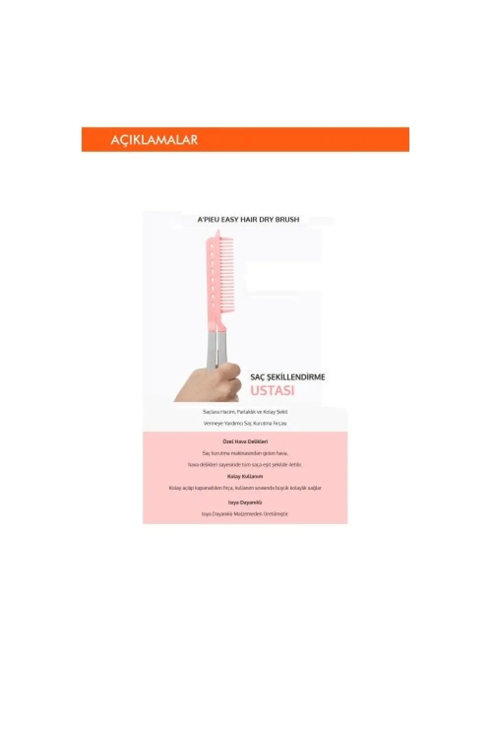 Saçlara Hacim Veren Kolay Şekillendirme Fırçası