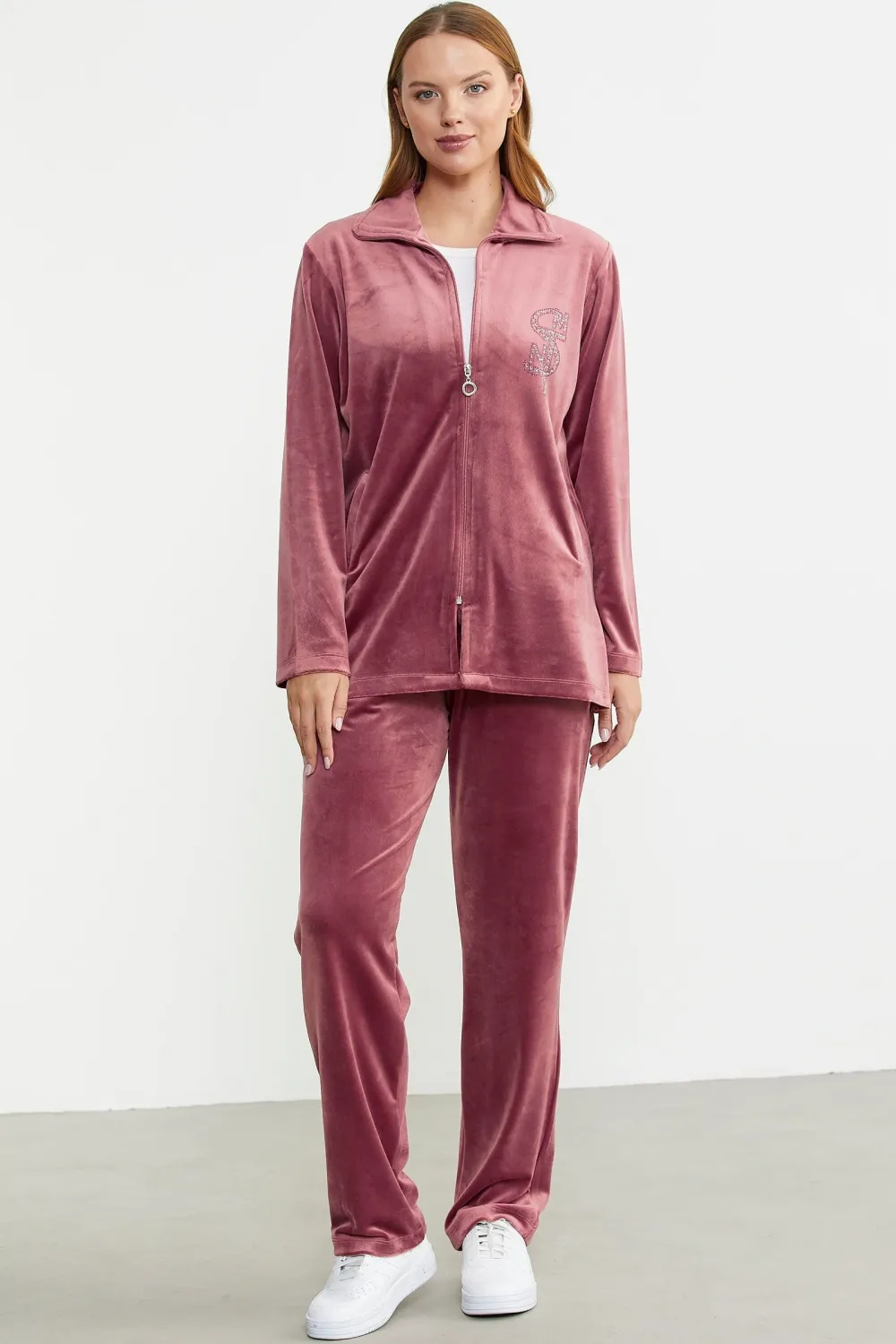 ieg™ Sementa 76387 Fermuarlı Kadife Tunik Eşofman Takım