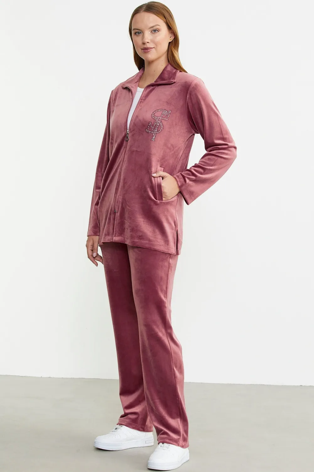 ieg™ Sementa 76387 Fermuarlı Kadife Tunik Eşofman Takım
