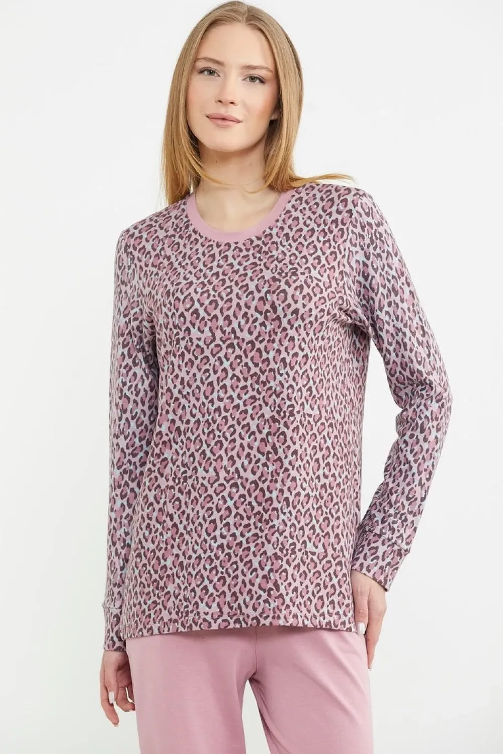 ieg™ Sementa 76413 Rahat Kalıp Leopar Kombinli Pijama Takım