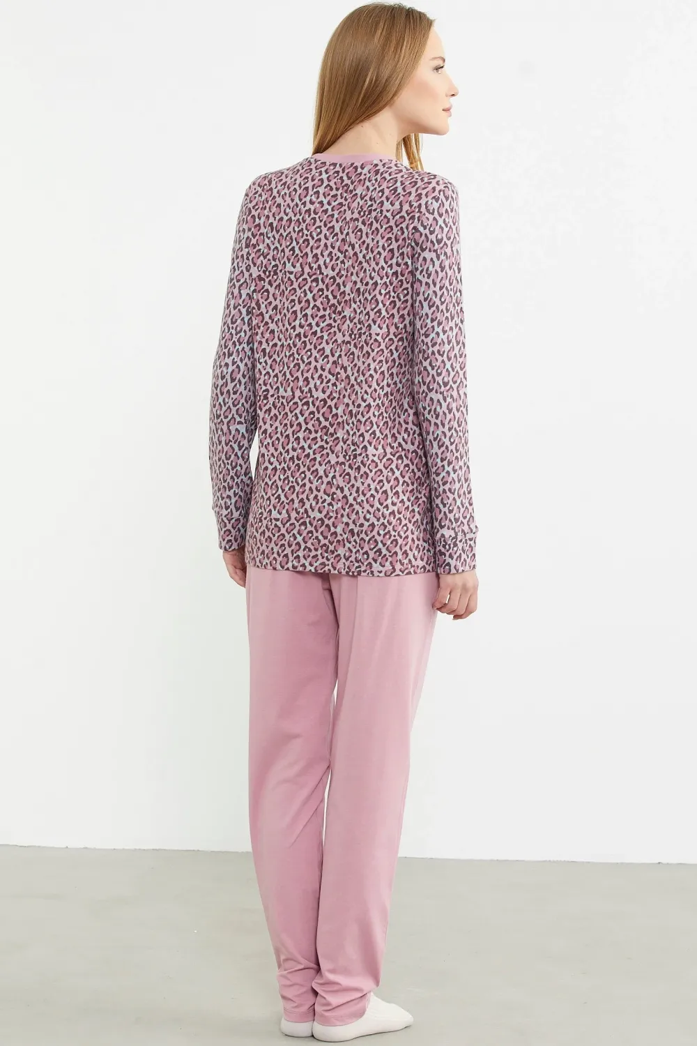 ieg™ Sementa 76413 Rahat Kalıp Leopar Kombinli Pijama Takım