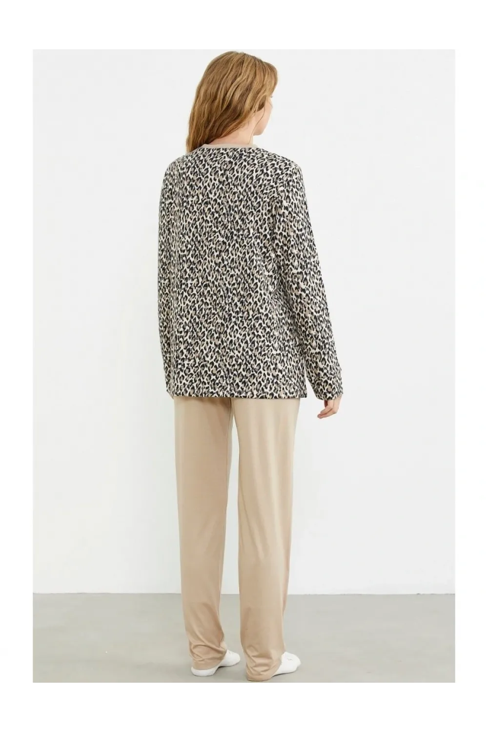 ieg™ Sementa 76413 Rahat Kalıp Leopar Kombinli Pijama Takım