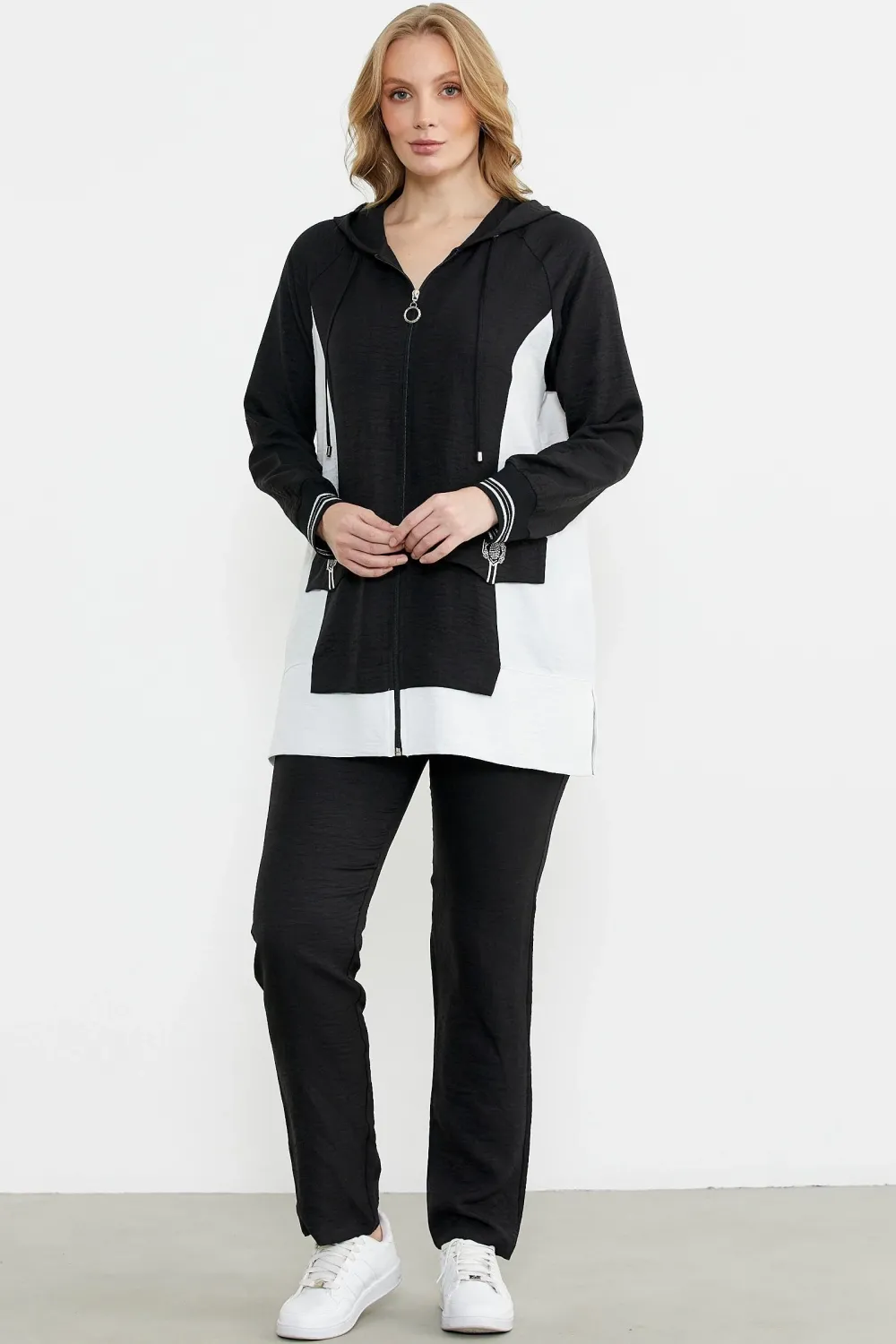 ieg™ Sementa 76448 Keten Görünümlü Kapüşonlu Tunik Takım